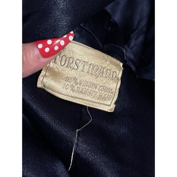 FORSTMANN Wool Angora Hair Women Blue Faux Fur Collar Sz Measured & Skirt VTG - Picture 5 of 16